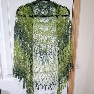 Handmade 100% Wool Crochet Shawl Wrap